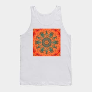 Psychedelic Hippie Green Orange and Red Tank Top